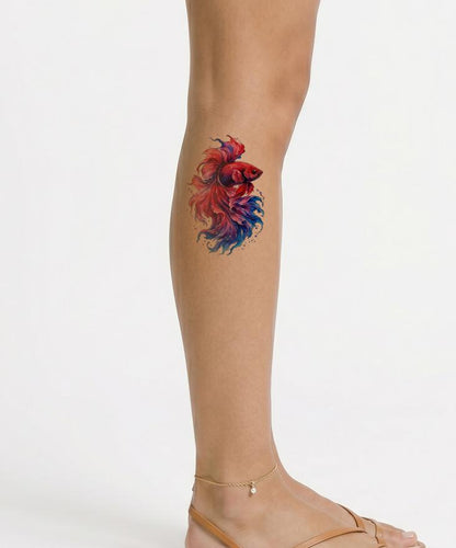Watercolor Betta Fish Tattoo Design