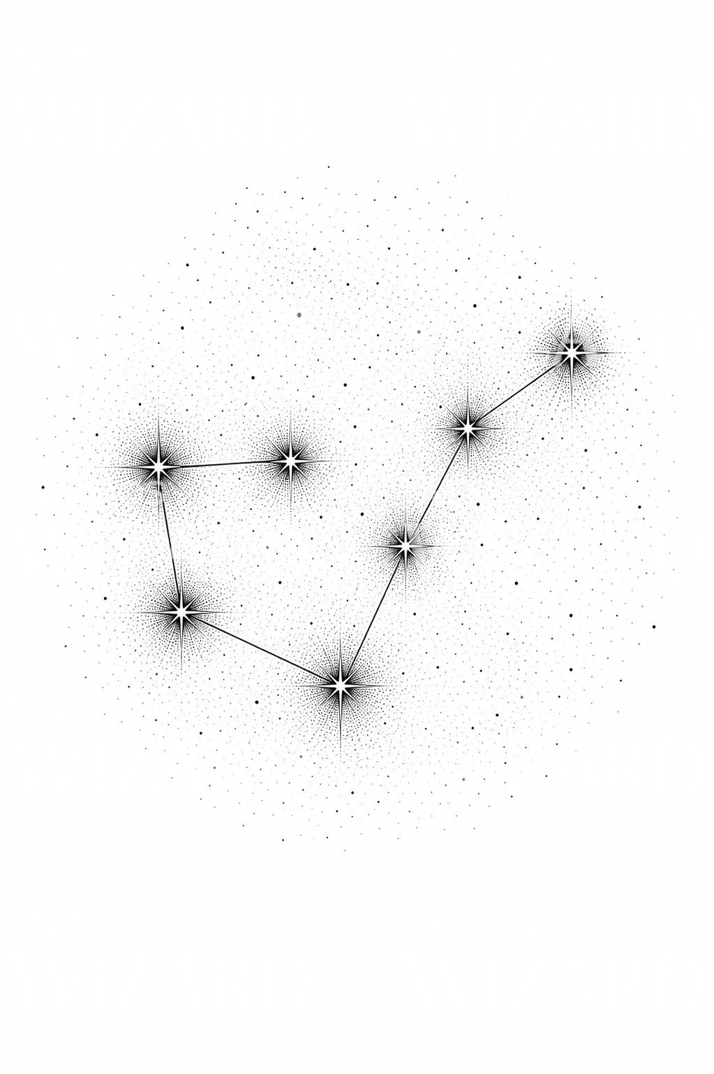 Motif de tatouage constellation de la Grande Casserole