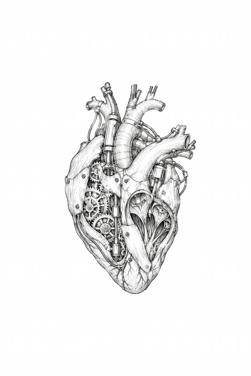 Biomechanical Anatomical Heart Line Tattoo – Tattoos Wizard Designs
