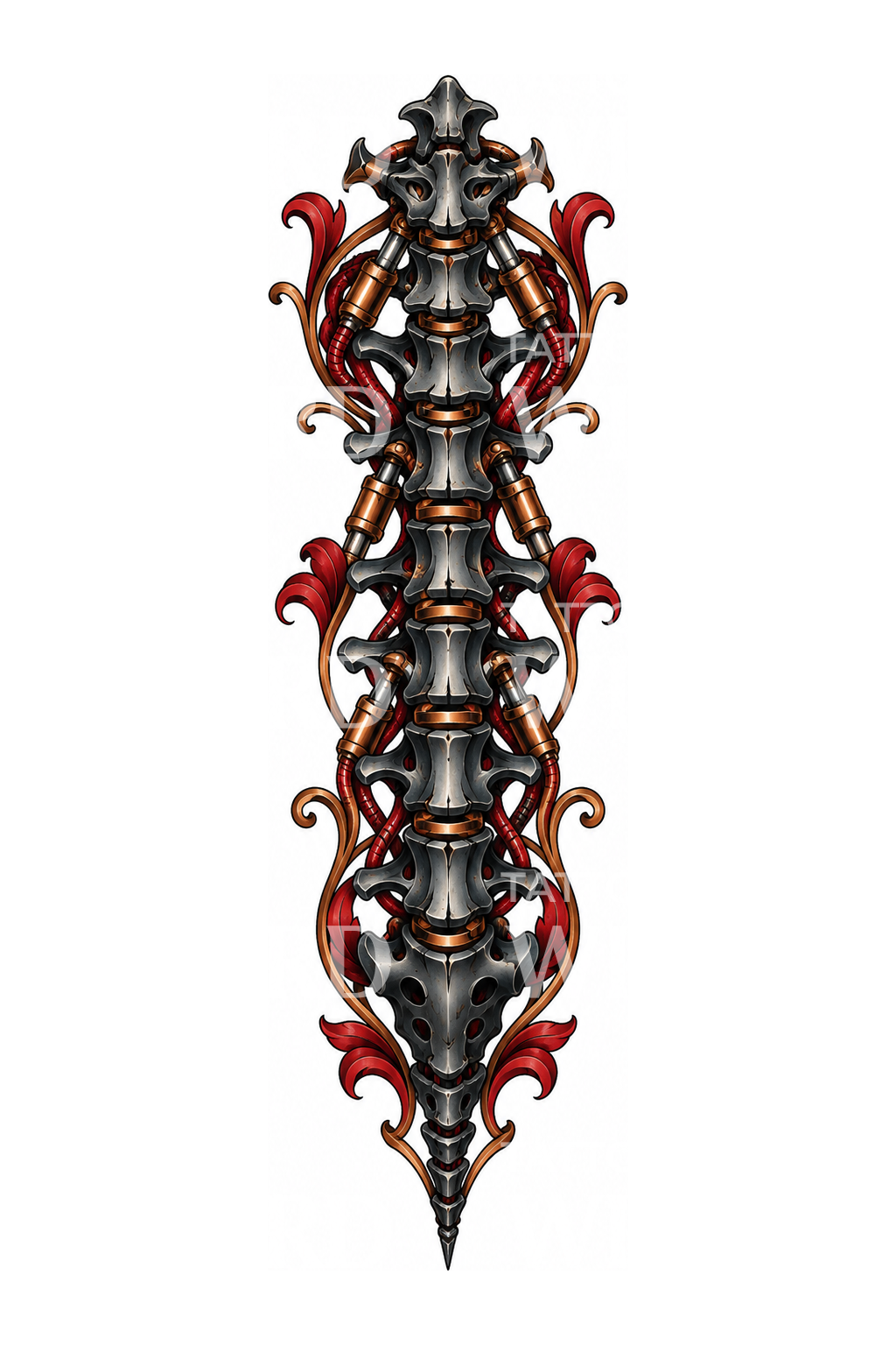 Biomechanical Spine Neo Traditional Tattoo