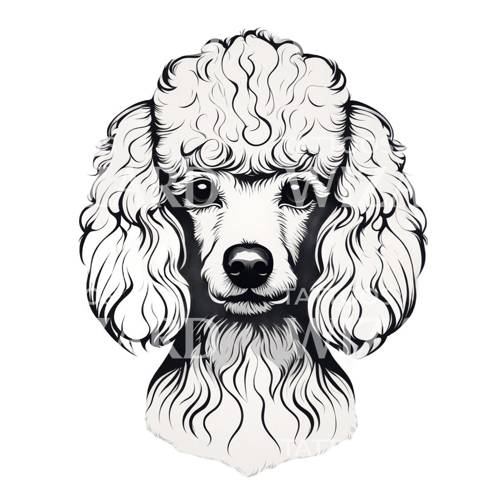 Poodle Dog Head Tattoo Design