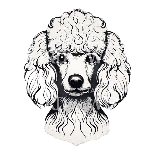 Poodle Dog Head Tattoo Design