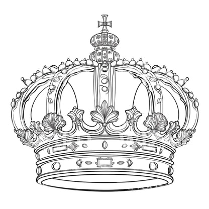 Royal Crown Outline Tattoo Design