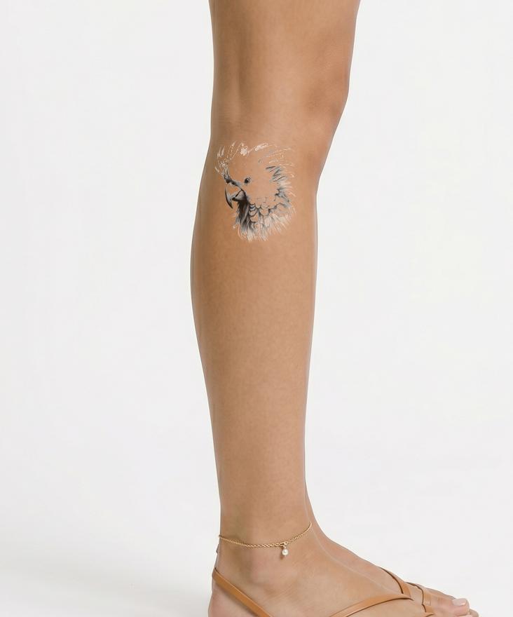 Cute Black & Grey Cockatoo Tattoo Design