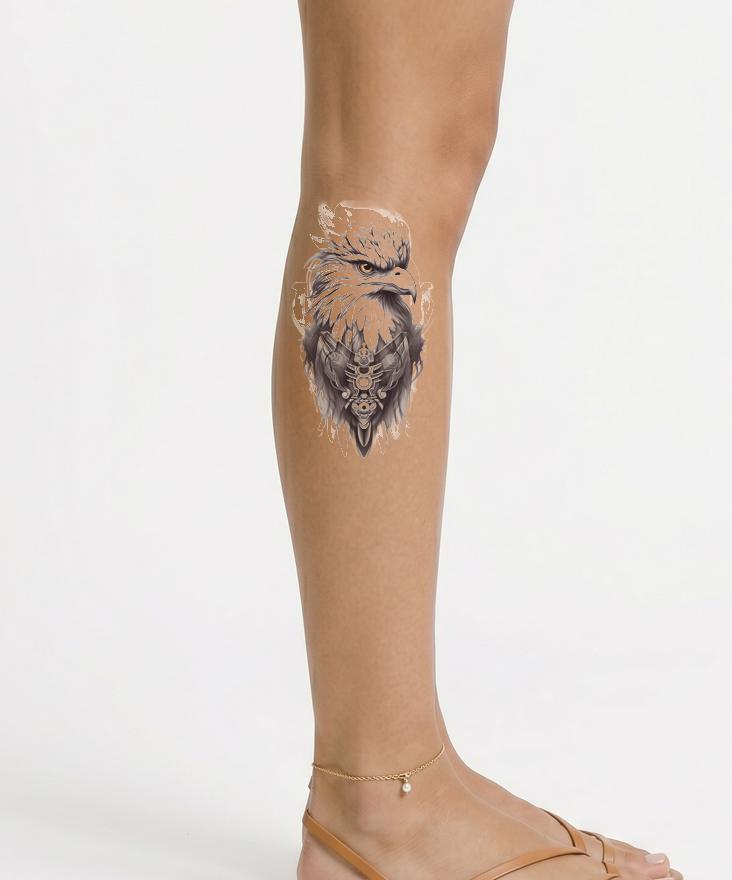 Intensives Adler Tattoo-Design in Schwarz und Grau