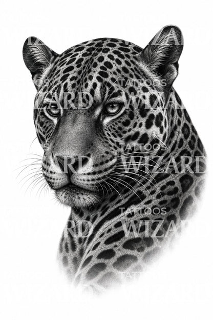 Black and Grey Jaguar Tattoo Design