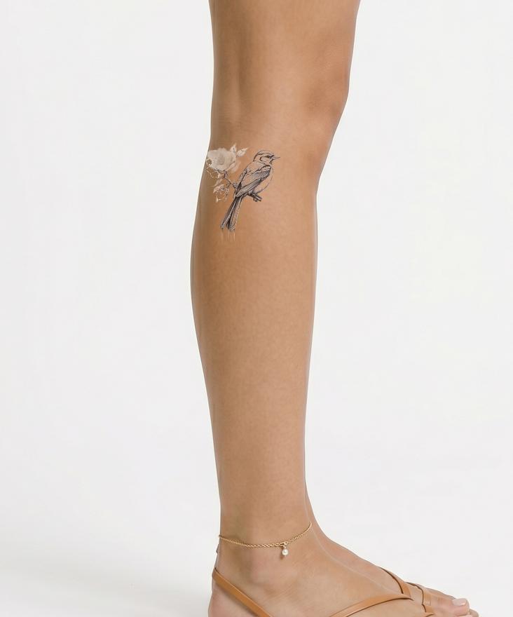 Black and Grey Cute Sparrow Tattoo Design – Tattoos Wizard Designs