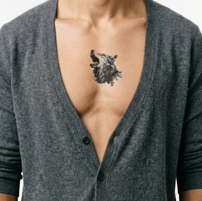 Design del Tatuaggio del Lupo Ululante