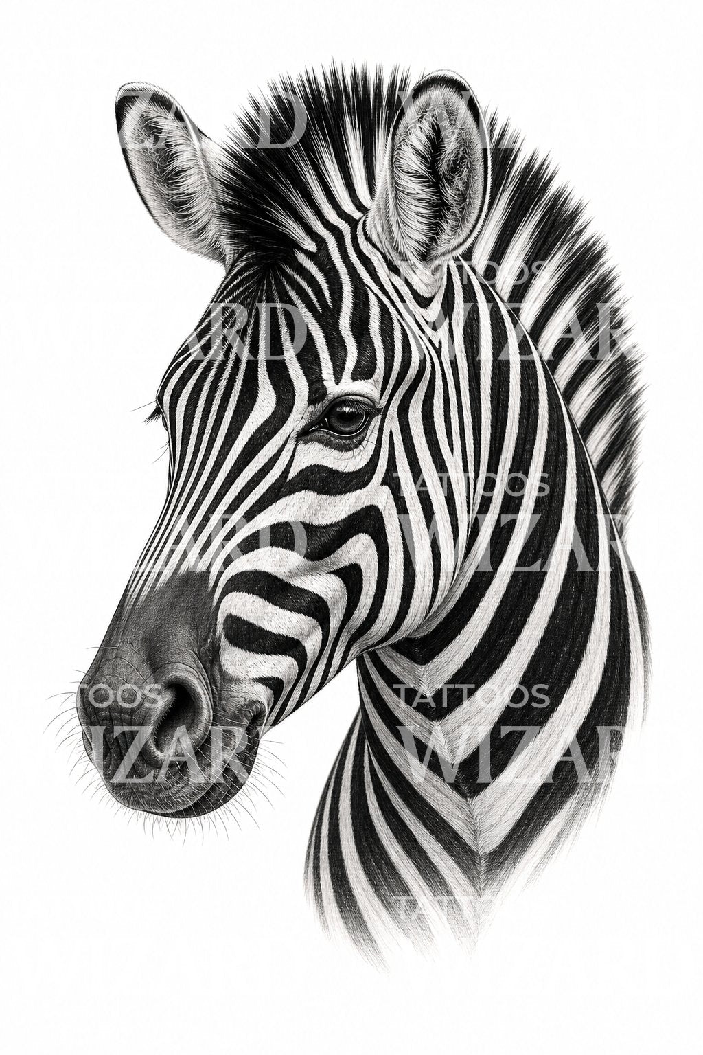 Schwarz-graues Zebra-Tattoo-Design