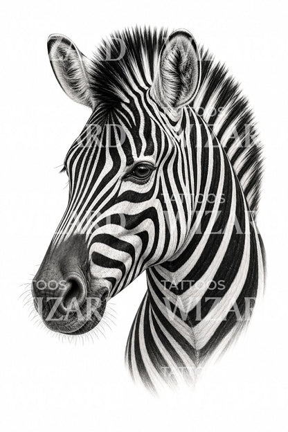 Schwarz-graues Zebra-Tattoo-Design
