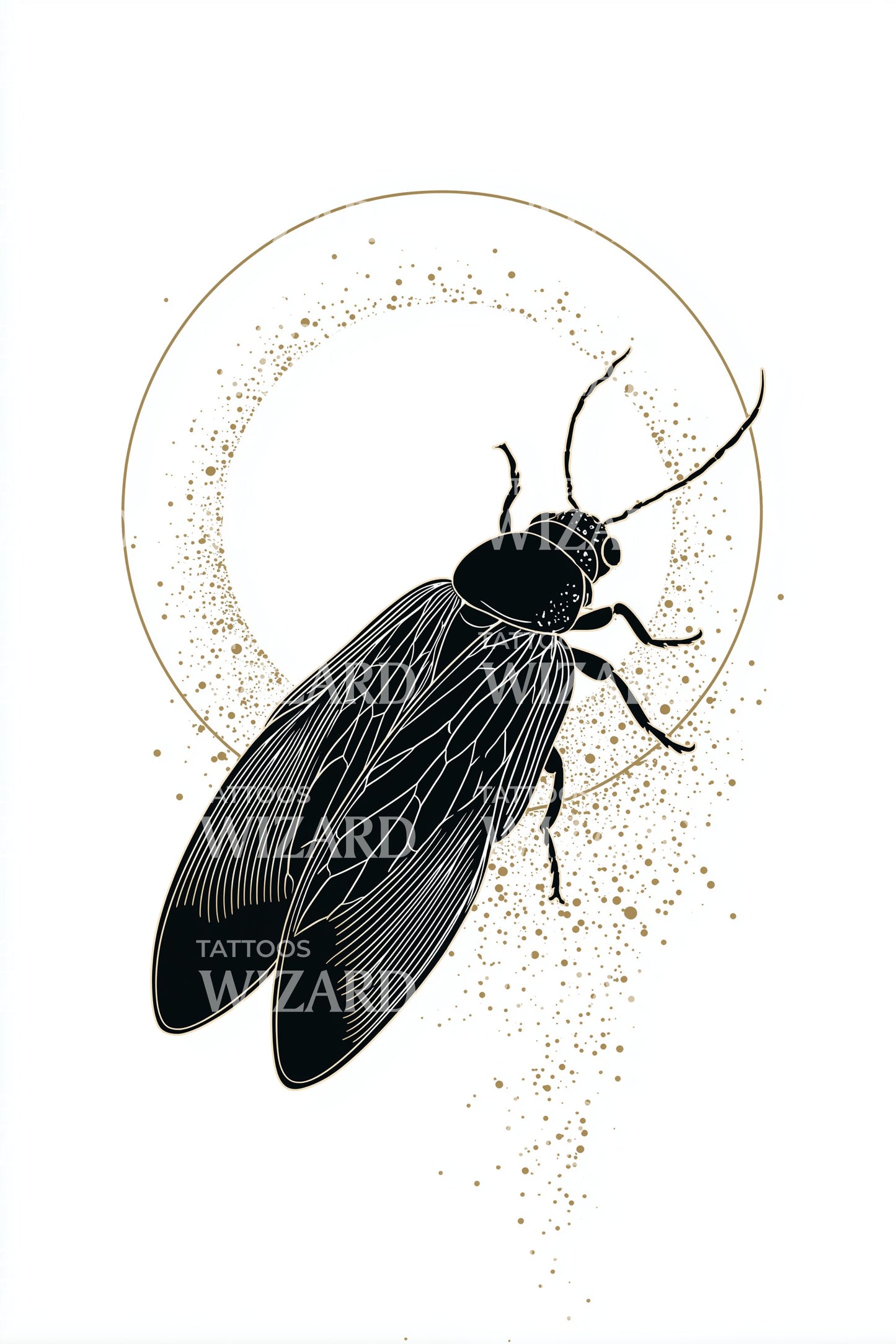 Black Beetle Splash Tattoo Idea