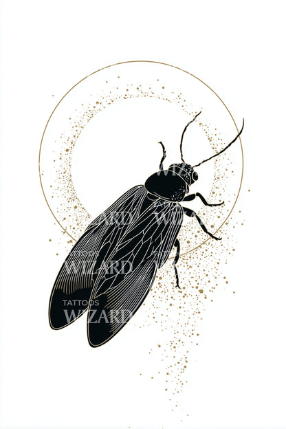 Black Beetle Splash Tattoo Idea