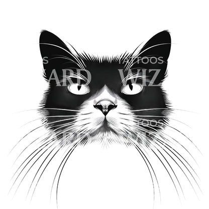 Black Cat Whiskers Tattoo Design