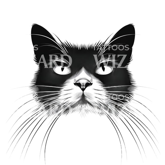 Schnurrhaare einer schwarzen Katze Tattoo-Design