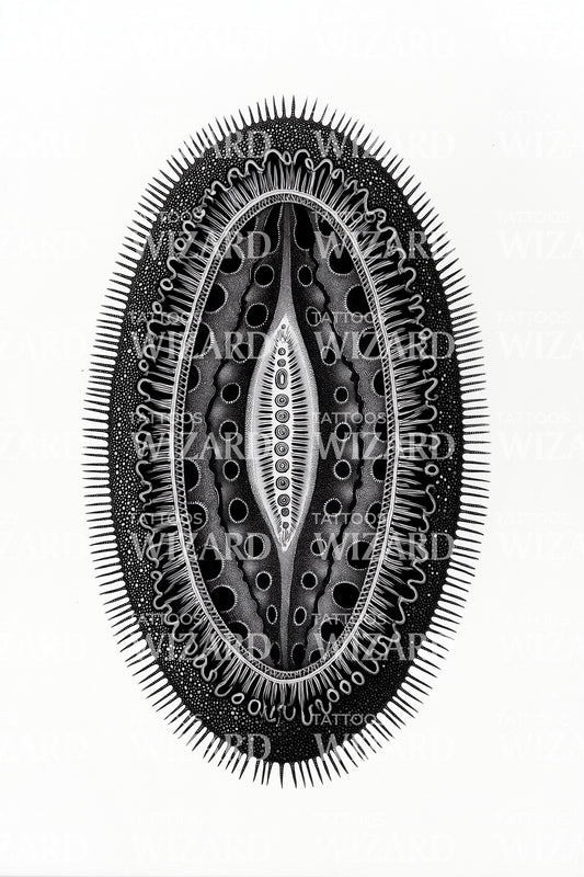 Black Diatom Eye Tattoo Illustration