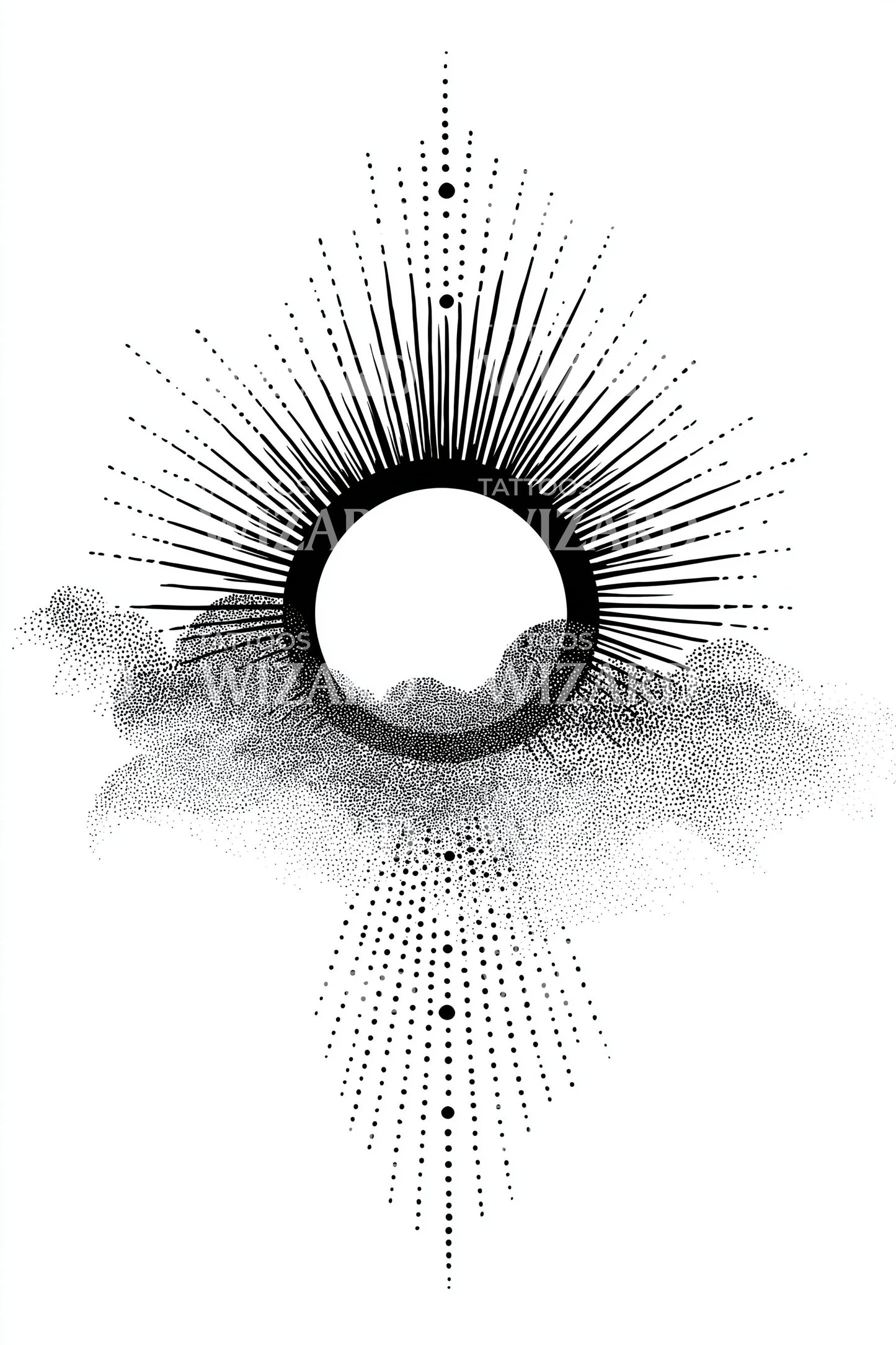 Black Eclipse Ring Tattoo Design