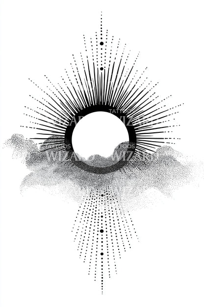 Black Eclipse Ring Tattoo Design