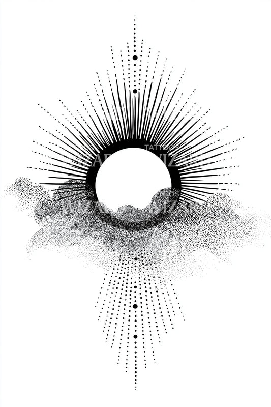 Black Eclipse Ring Tattoo Design