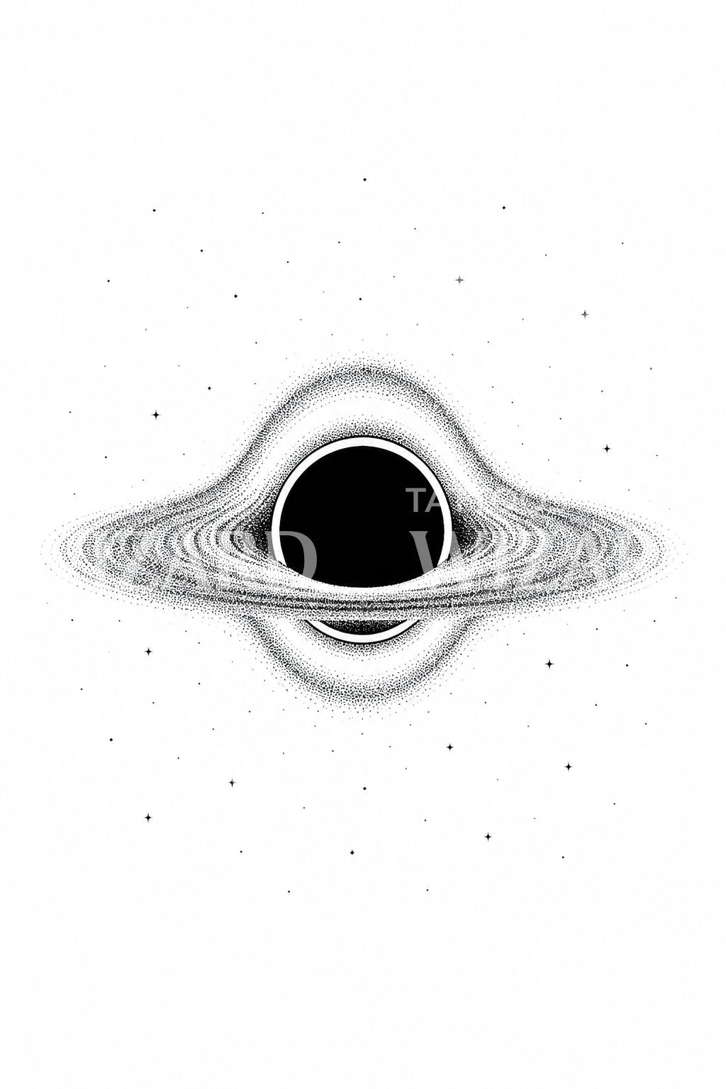 Black Hole Accretion Disc Tattoo Design