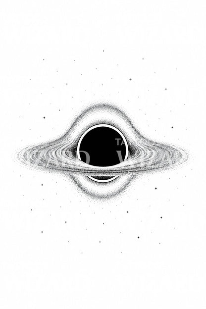 Black Hole Accretion Disc Tattoo Design