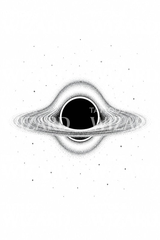 Black Hole Accretion Disc Tattoo Design