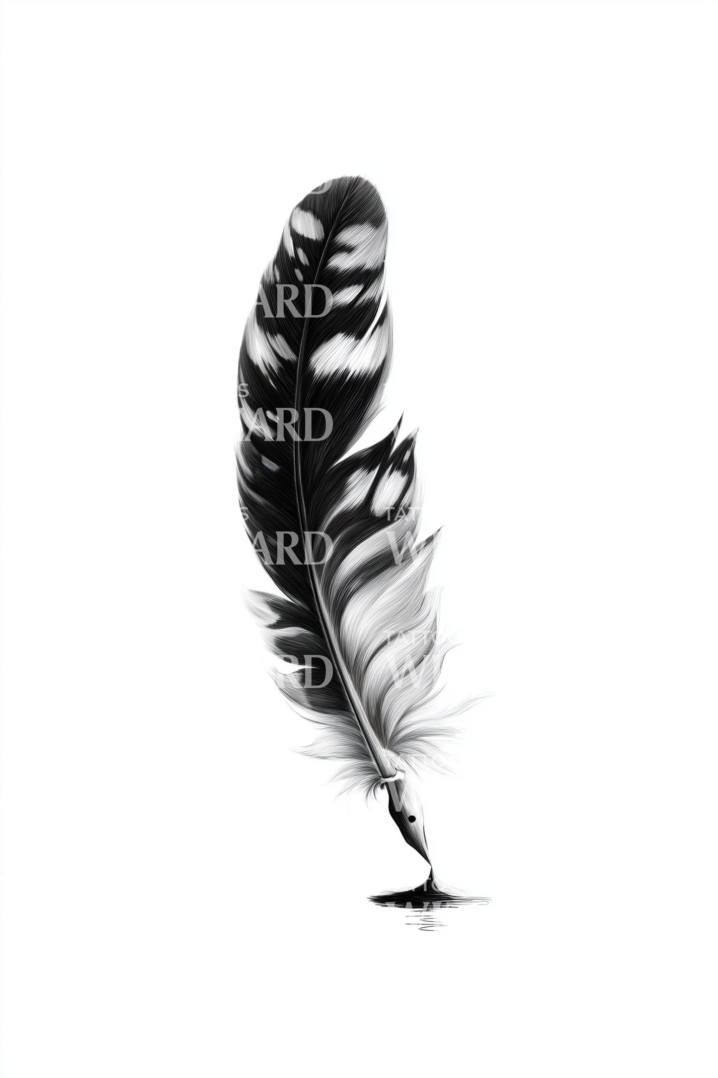 Black Quill Feather Tattoo Design