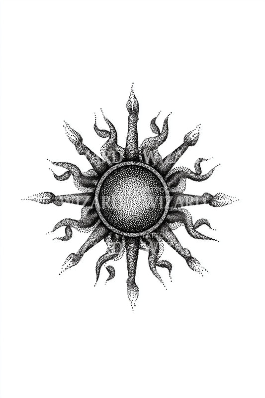 Тату-дизайн Черное Солнце