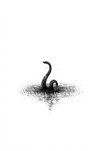 Design Tatuaggio Riflesso Cigno Nero