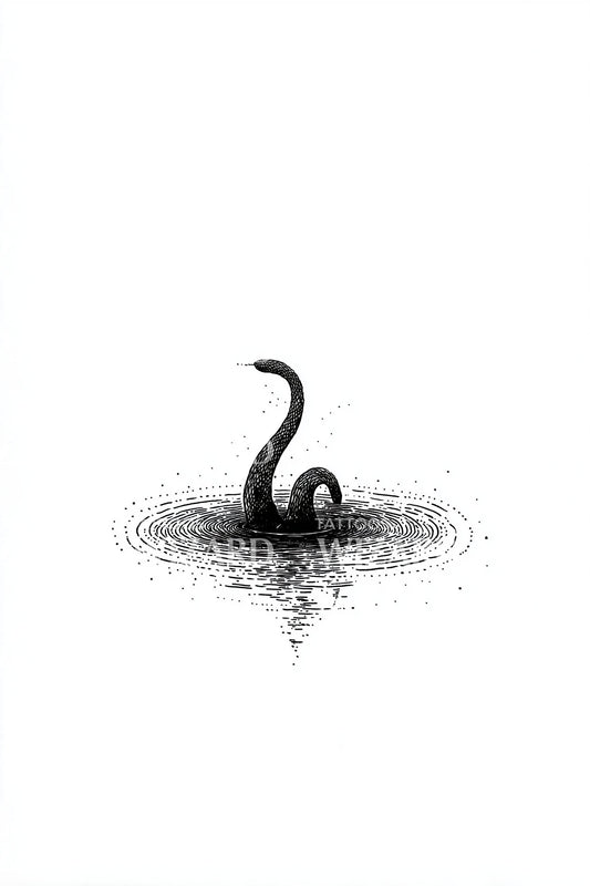 Design Tatuaggio Riflesso Cigno Nero