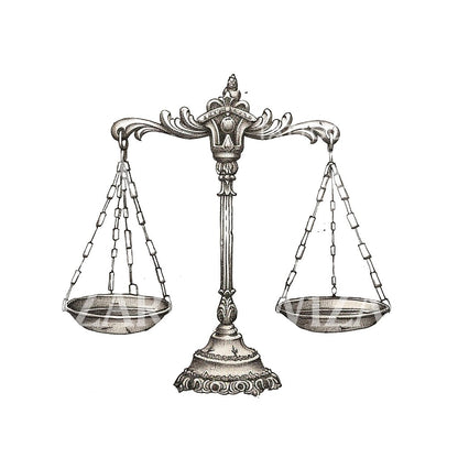 Black&Grey Scales of Justice Tattoo Design