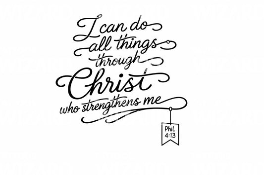 Blackwork Christ Verse Tattoo Design