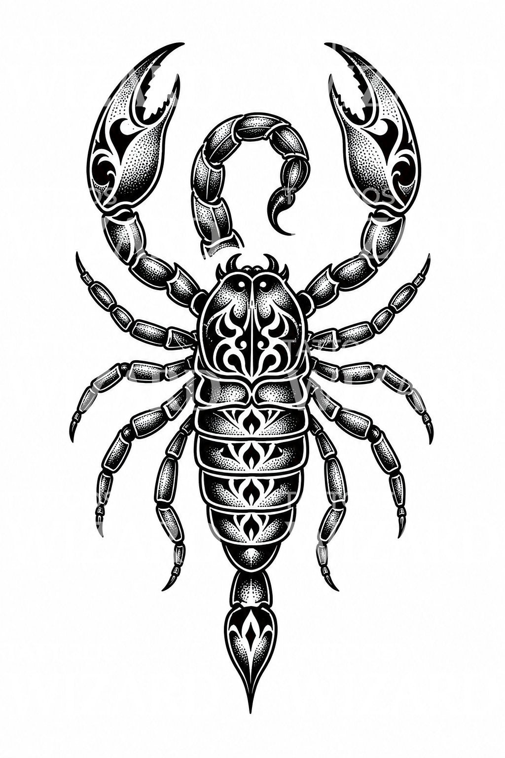 Blackwork návrh tetování se štírem