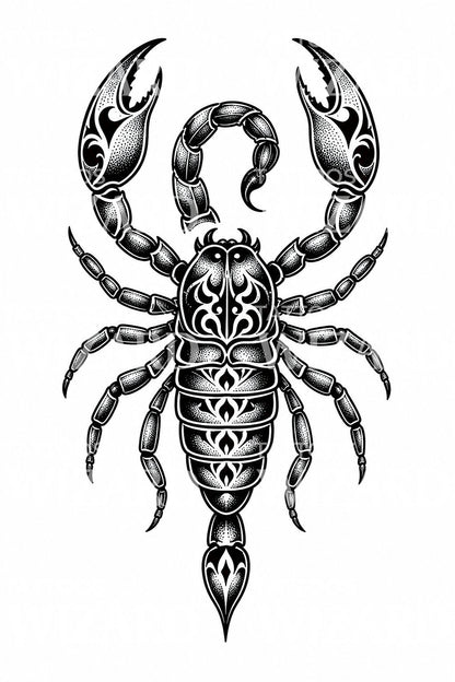 Blackwork návrh tetování se štírem