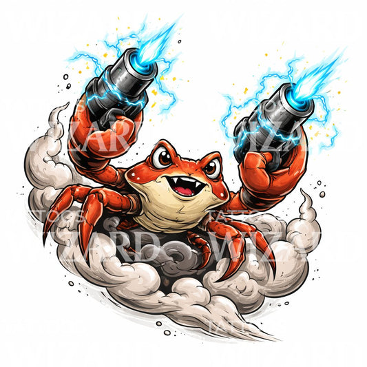 Blaster Crab Tattoo Illustration