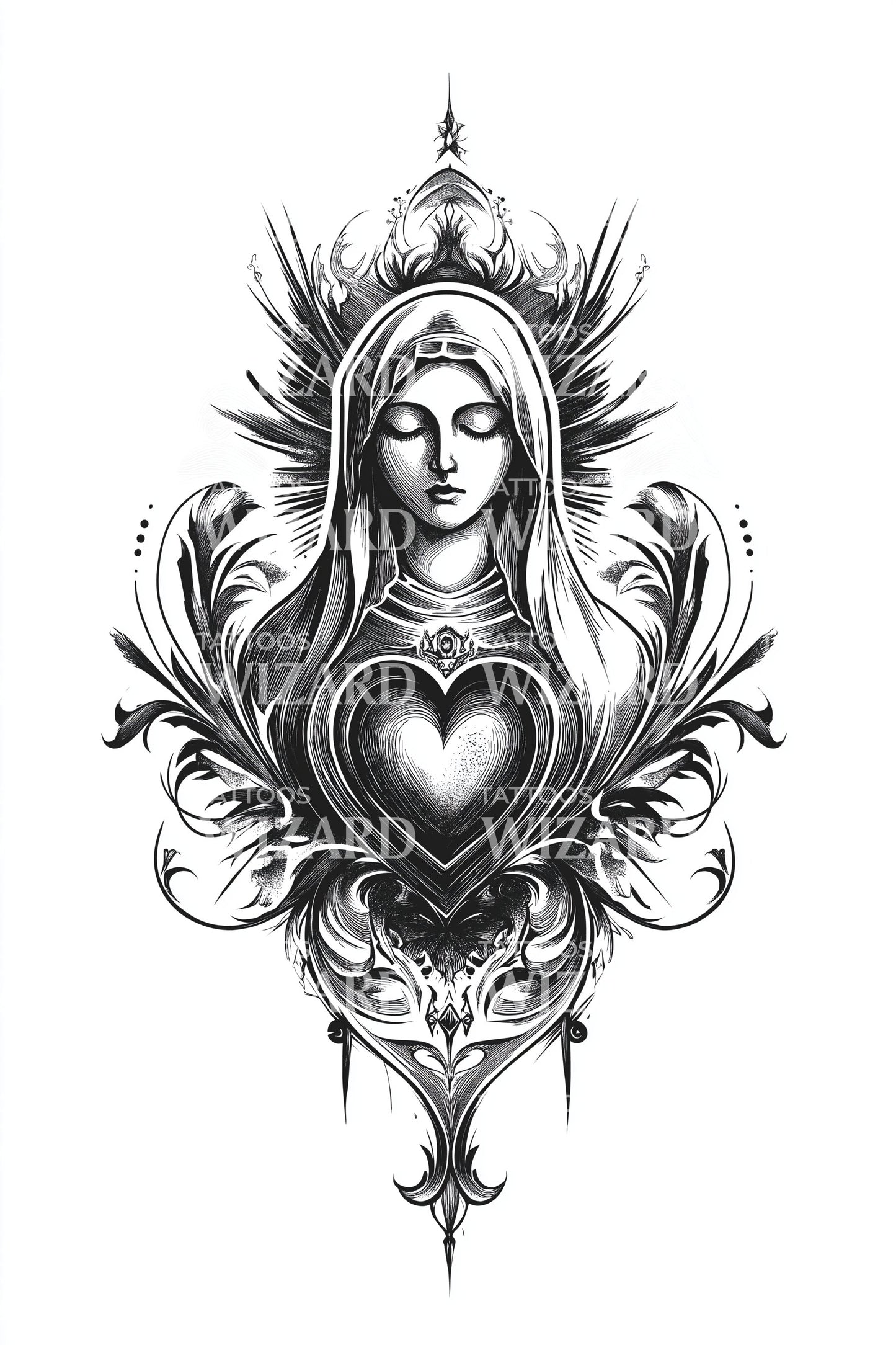 Blessed Virgin Halo Tattoo Design