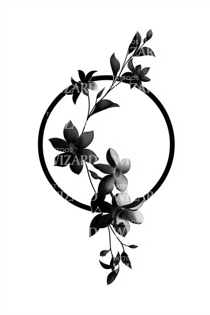 花环光环框架纹身设计
