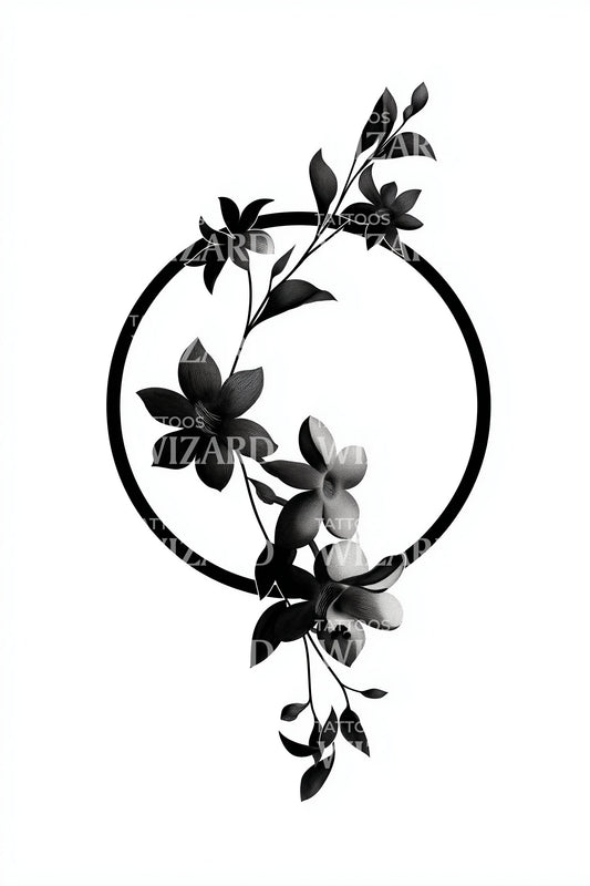 花环光环框架纹身设计