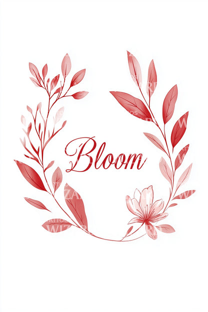 Bloom Red Wreath Tattoo Design