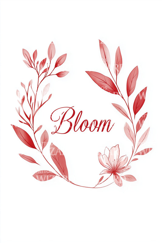Bloom Red Wreath Tattoo Design