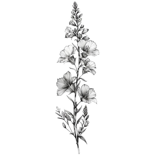 Blooming Larkspur in Natural Elegance Tattoo Design