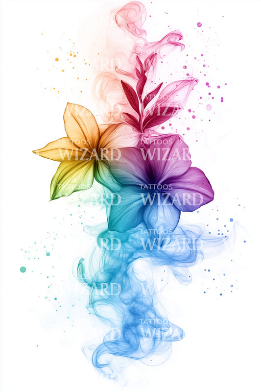 Blooming Smoke Plume Tattoo Design