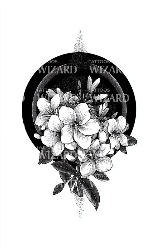 Blossom Crescent Aura Tattoo Design