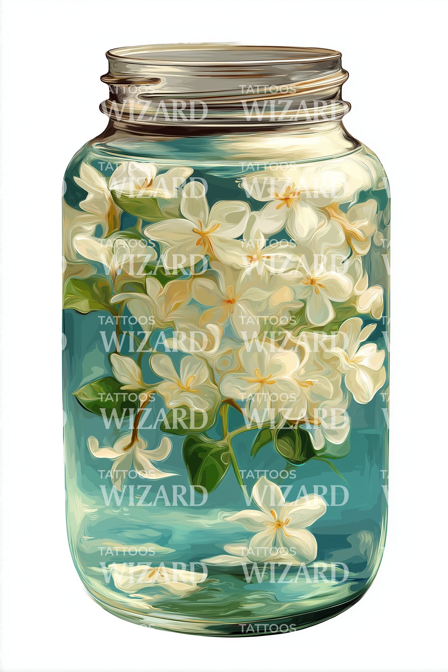 Blossom Infusion Jar Tattoo Design