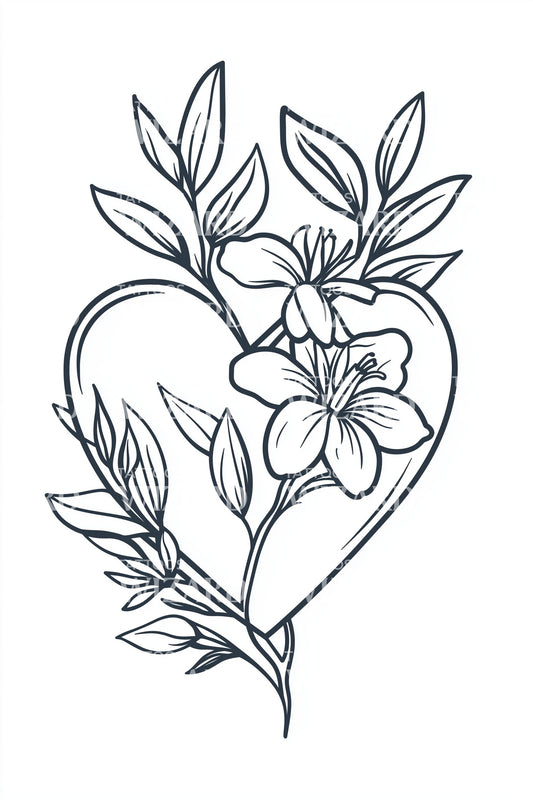Blossom Vine Ring Tattoo Idea