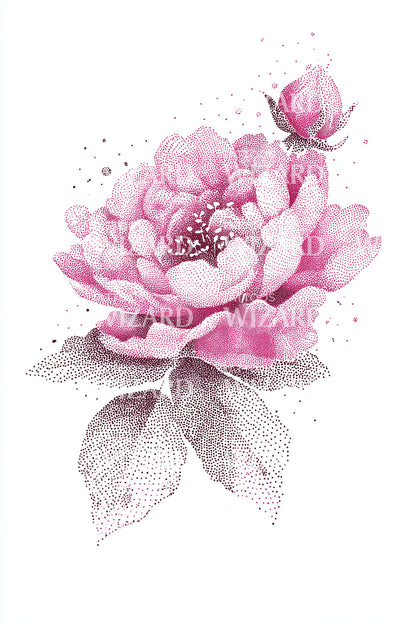 Blossoming Pink Peony Tattoo Idea