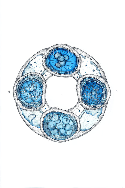 Blue Biological Mandala Tattoo Idea