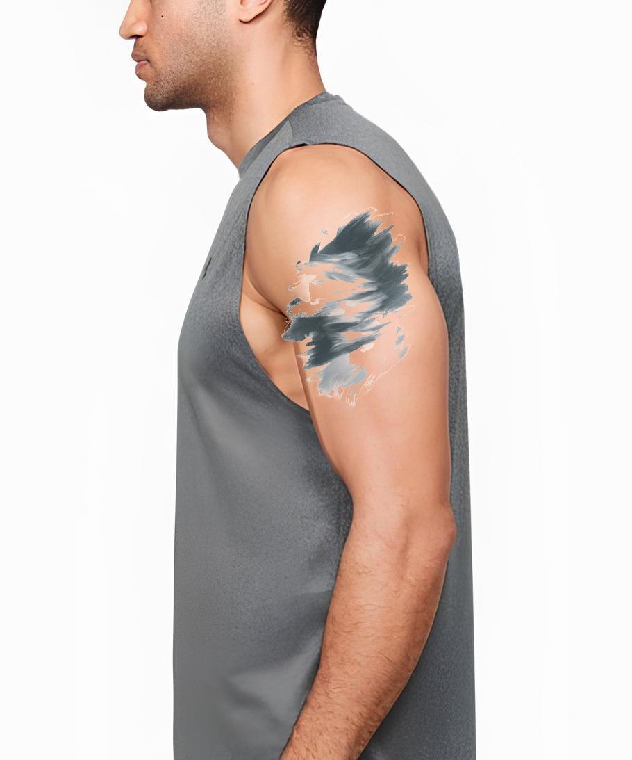 Modrý tah štětcem tetování design