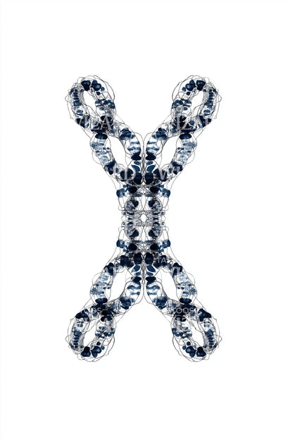 Blue Chromosome Pattern Tattoo Design
