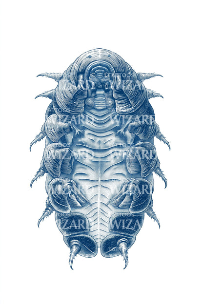 Blue Isopod Specimen Tattoo Illustration