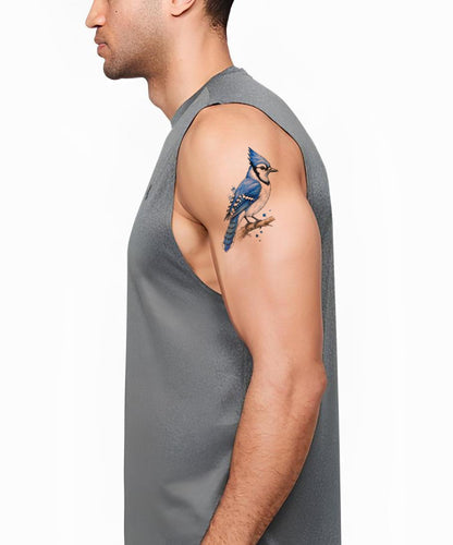 Watercolor Blue Jay Tattoo Design